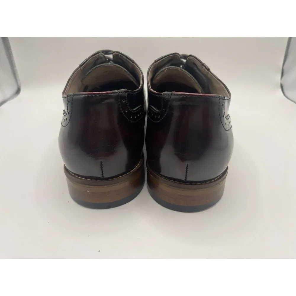 JOHNSTON & MURPHY Men's Wingtip Oxford‎ Dress Shoes Size 8M Burgundy MSRP $155